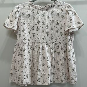 Floral Print Women's Top - Cream
